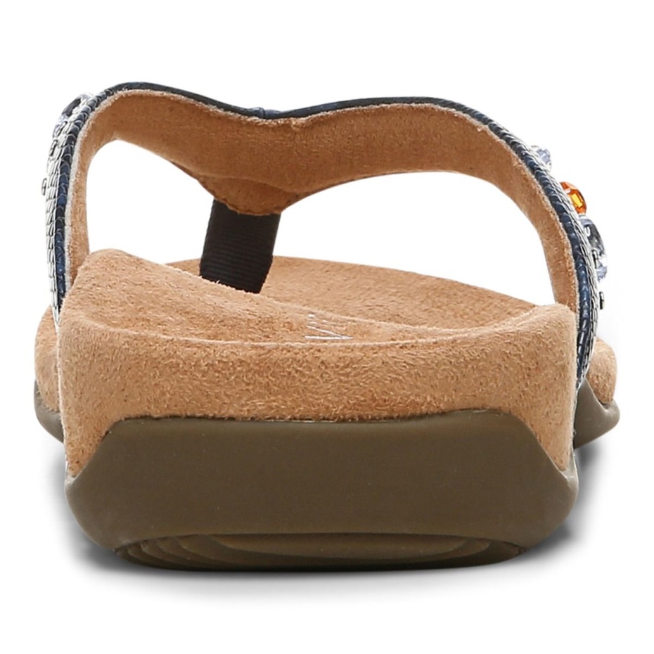 Azul Marino Lucia Toe Post Sandalia Vionic