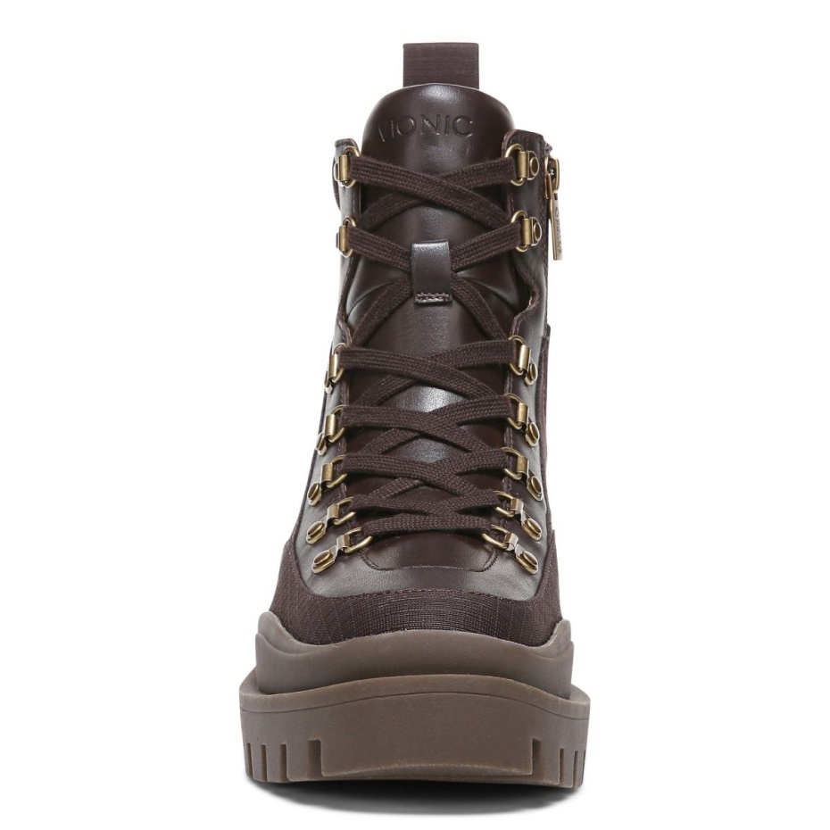 Bota Jaxen Vionic Chocolate Cuero Textil