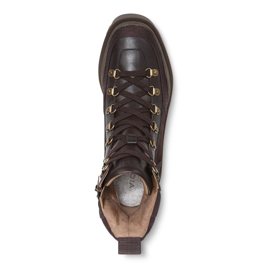 Bota Jaxen Vionic Chocolate Cuero Textil