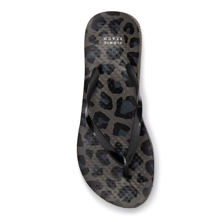 Chanclas Vionic Noosa De Leopardo Negro
