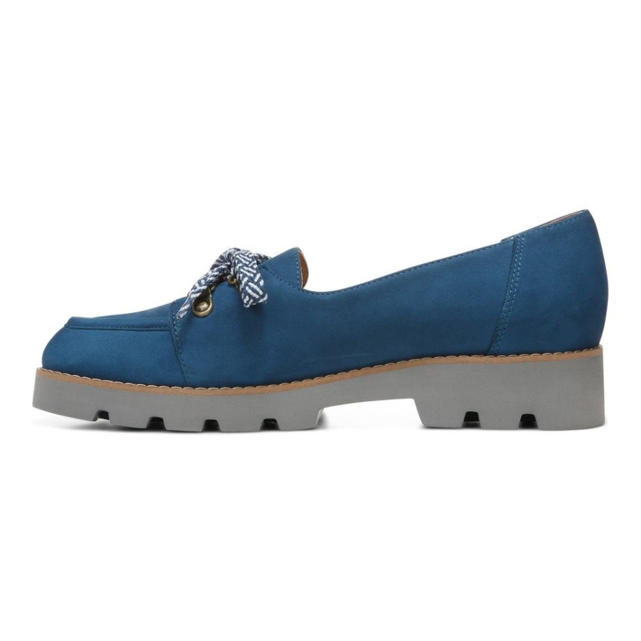 Mocasines Vionic Teagan Azul Oscuro Con Cordones