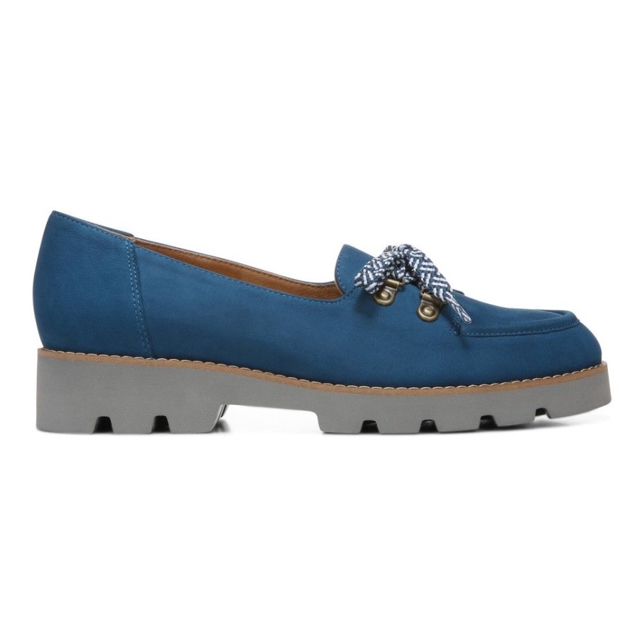 Mocasines Vionic Teagan Azul Oscuro Con Cordones