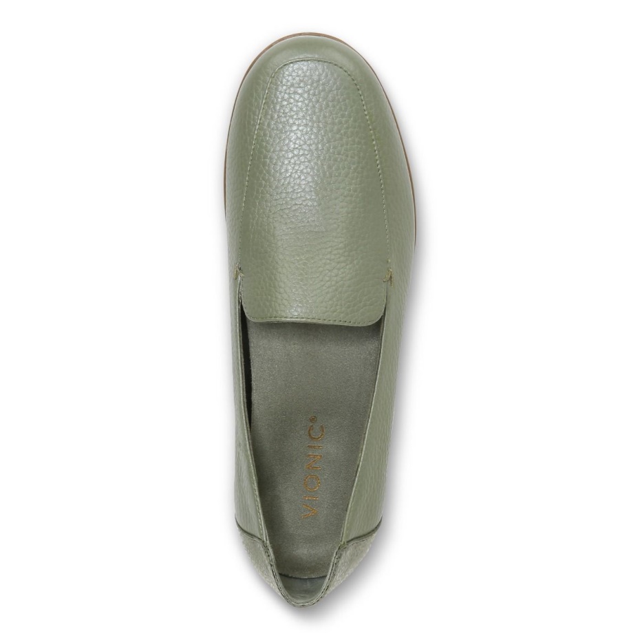 Mocasín Elora Cuero Verde Militar Vionic