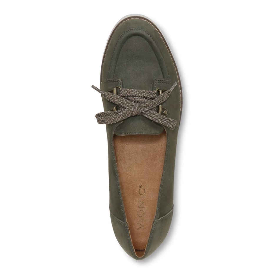 Mocasín Vionic Teagan Con Cordones Verde Oliva