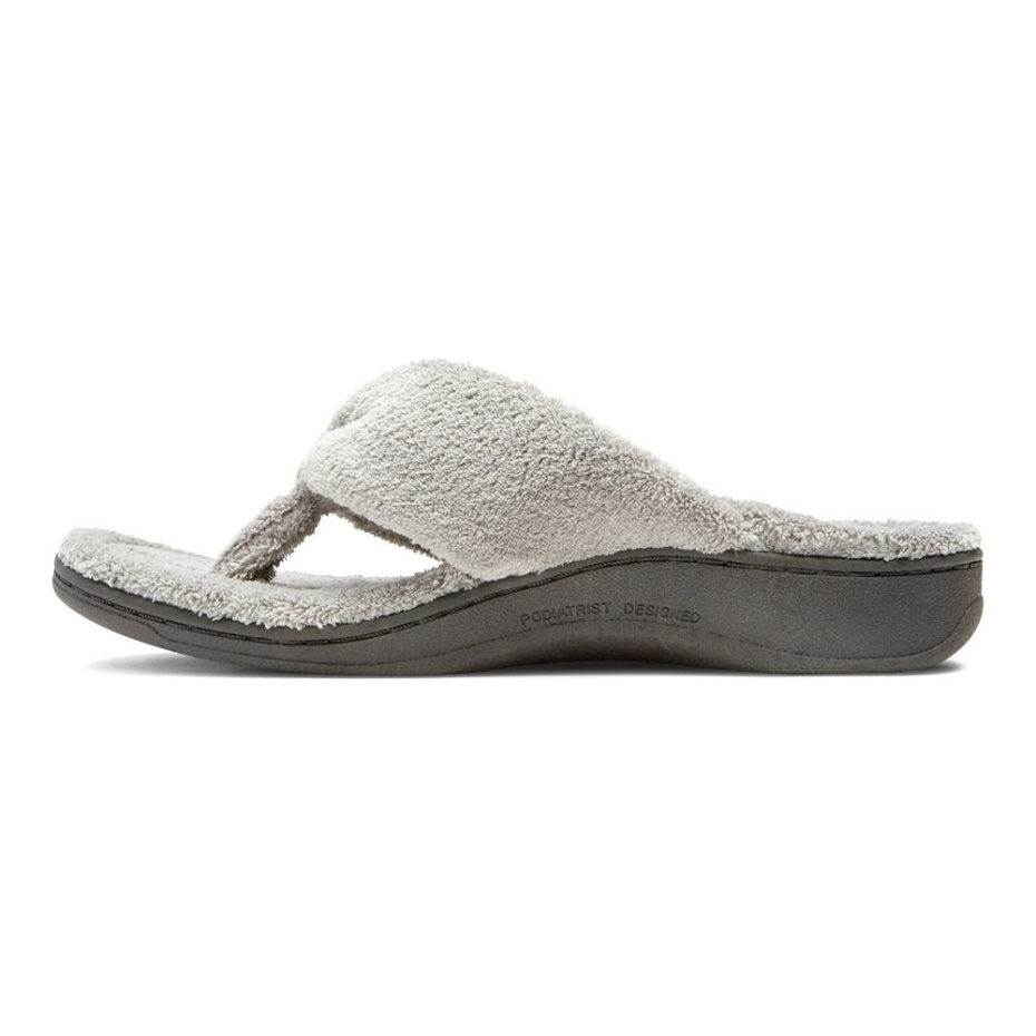 Pantufla Gris Claro Gracie Toe Post Vionic