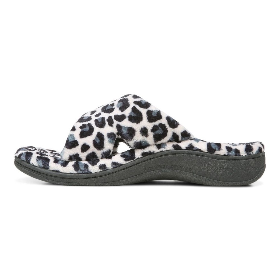 Pantufla Relax Leopardo Crema Vionic