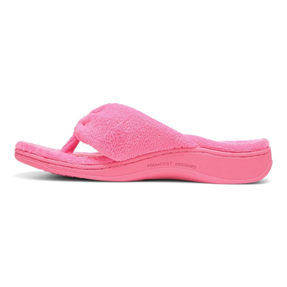 Pantufla Vionic Gracie Toe Post Rosa Eléctrico