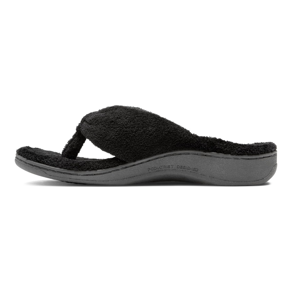 Pantufla Vionic Negra Con Puntera Gracie