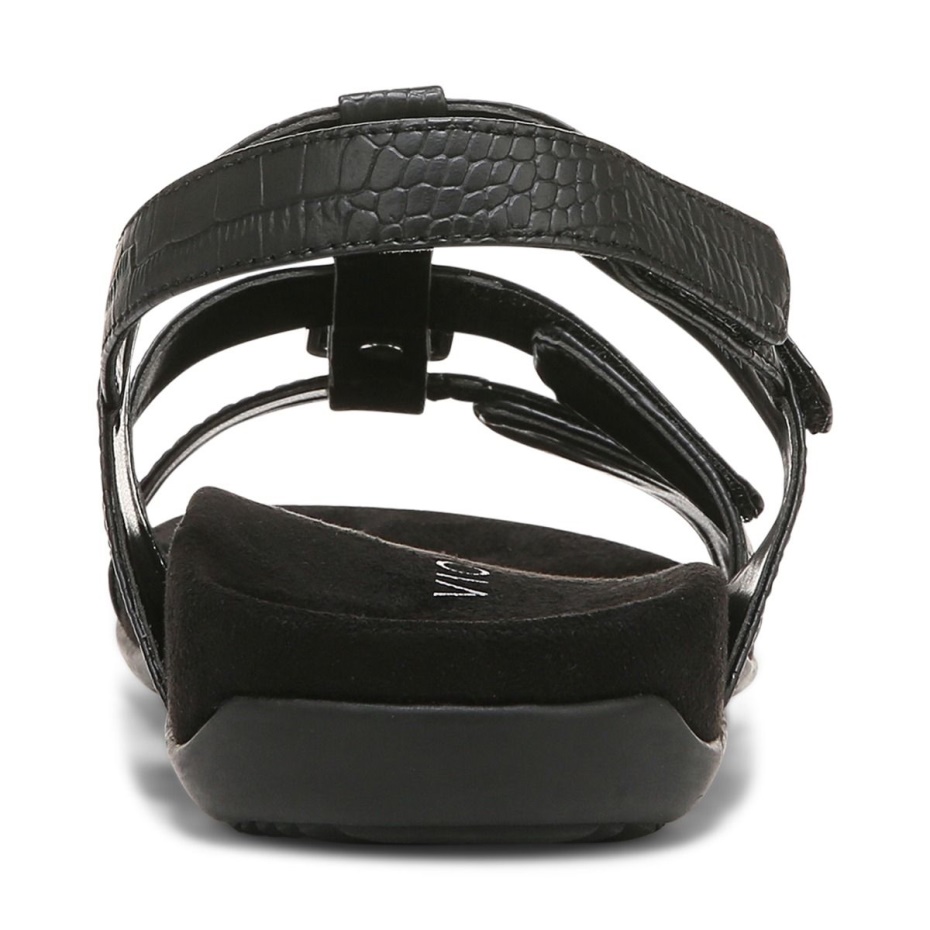 Sandalia Ajustable ámbar Vionic Cocodrilo Negro