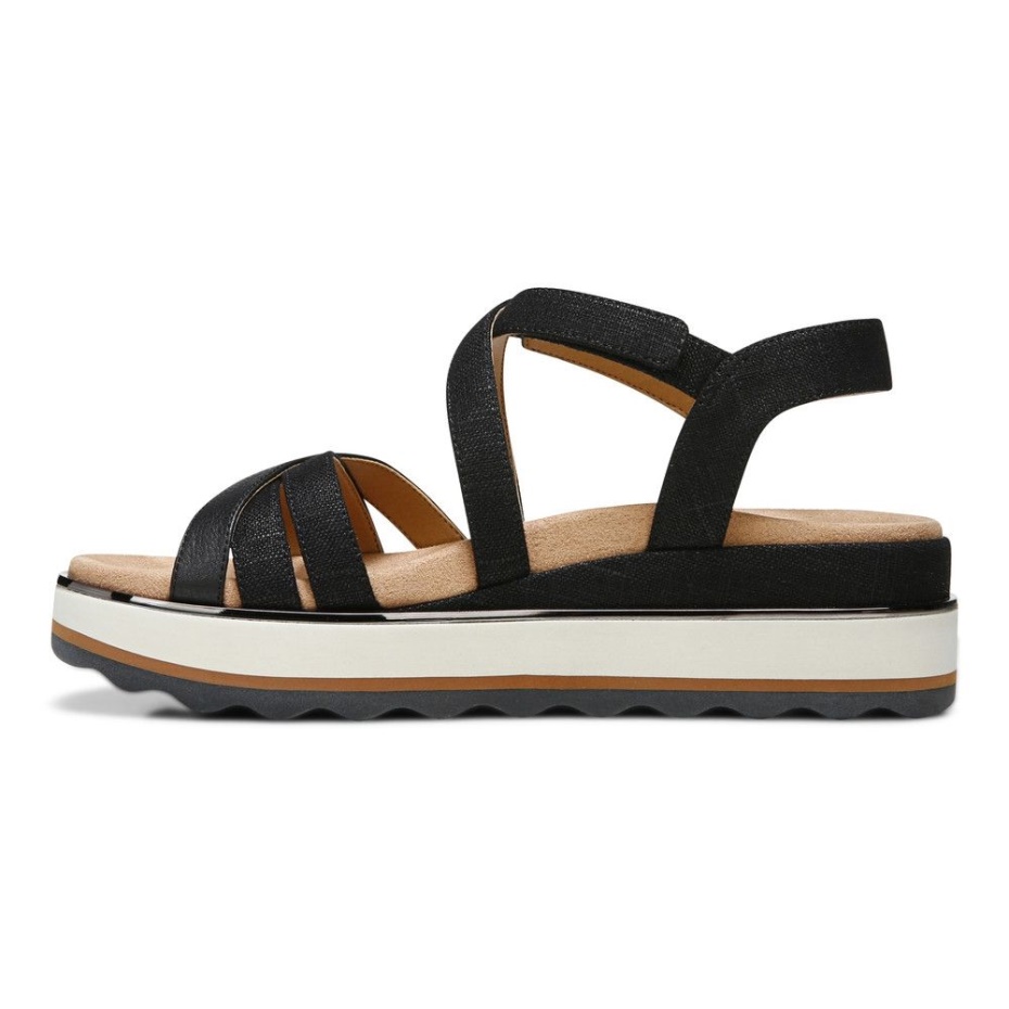 Sandalia Con Plataforma Plana Kellyn Negro Vionic