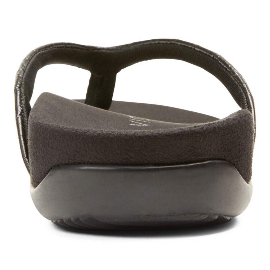 Sandalia Negra Con Punta De Cocodrilo Vionic