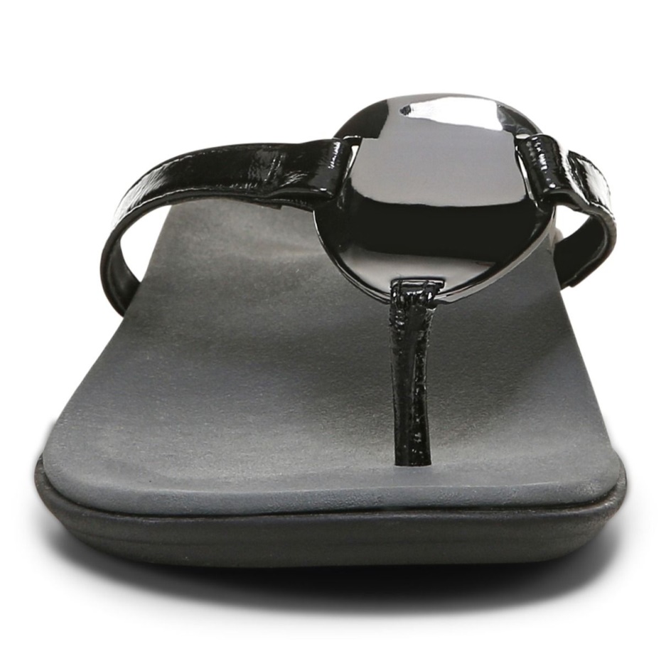 Sandalia Negra Con Puntera Rayo Vionic