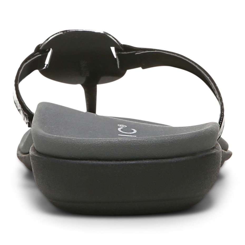 Sandalia Negra Con Puntera Rayo Vionic