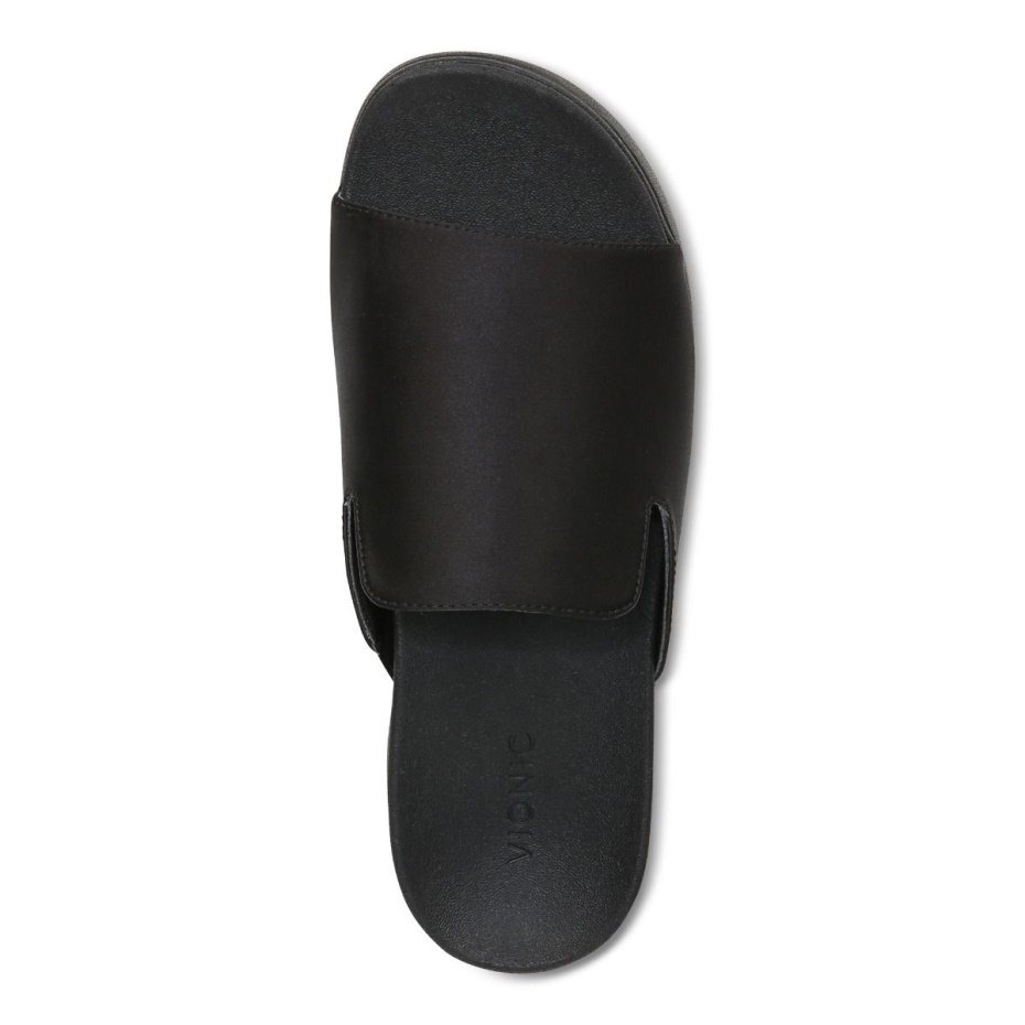 Sandalia Plataforma Monica Satén Negro Vionic