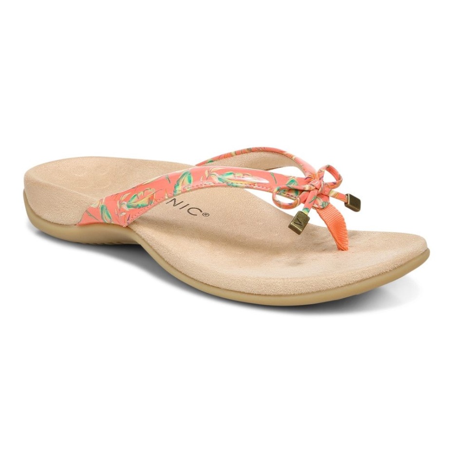 Sandalia Tropical Papaya Vionic Bella Toe Post