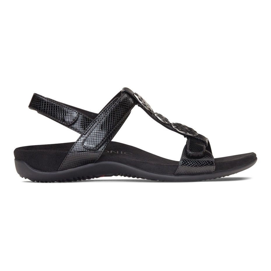 Sandalia Vionic Farra Lagarto Negro