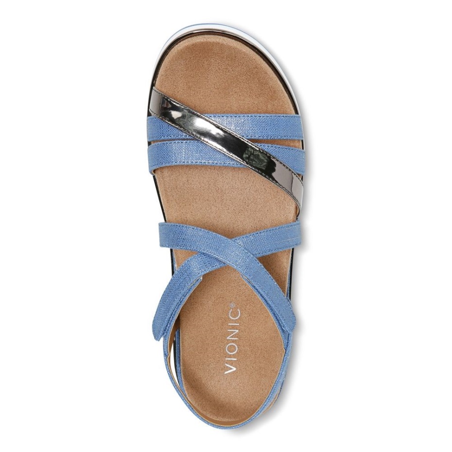 Sandalia Vionic Kelly\s Flatform Azul Vallarta