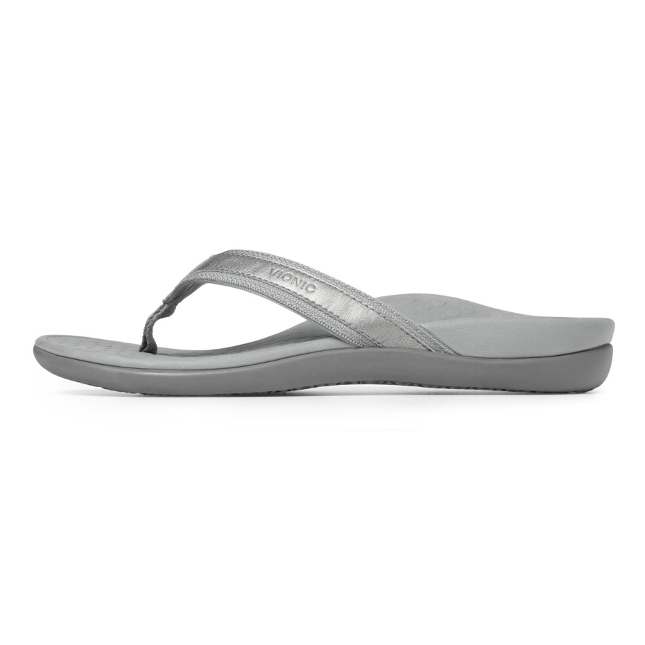Sandalia Vionic Tide Ii Toe Post Peltre Metalizado