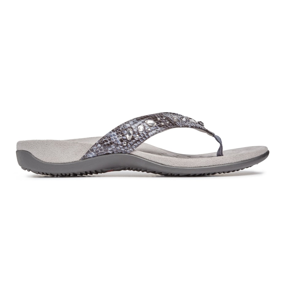 Sandalia Vionic Vionic Lucia Toe Post Gris Pizarra