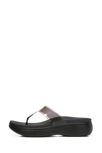 Sandalias De Cuña Negras Con Tira Luminosa Vionic