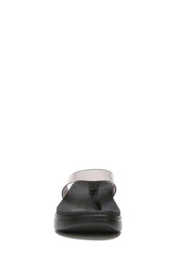 Sandalias De Cuña Negras Con Tira Luminosa Vionic