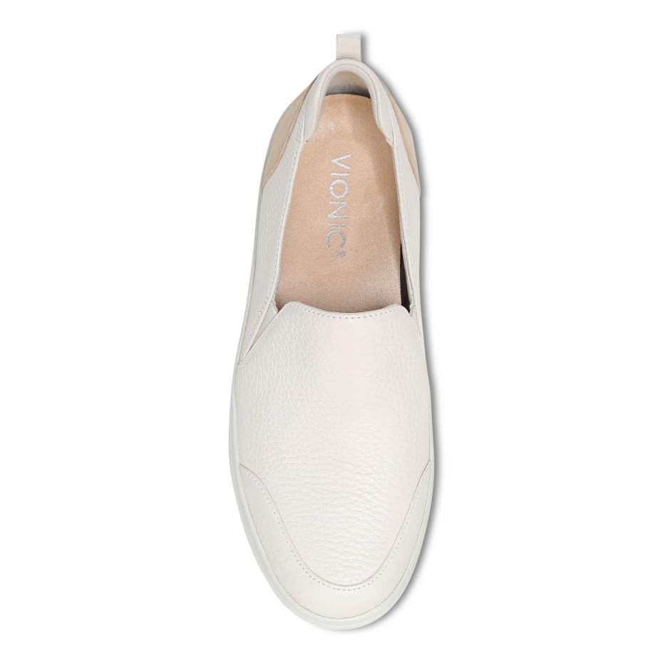 Slip Penélope Casual En Cuero Crema Vionic