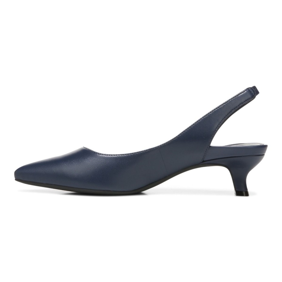 Tacón Mini Ziva De Cuero Azul Marino Vionic