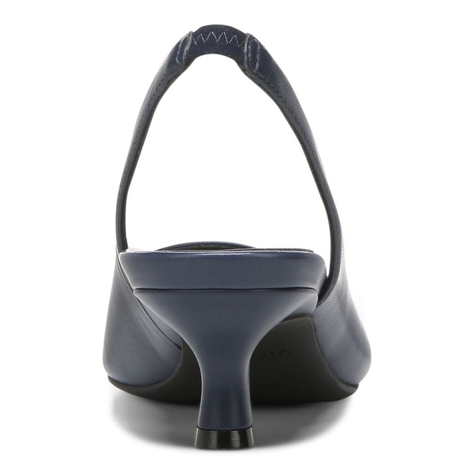 Tacón Mini Ziva De Cuero Azul Marino Vionic