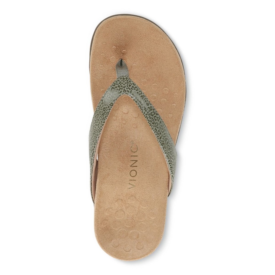 Verde Militar Dillon Toe Post Sandalia Vionic