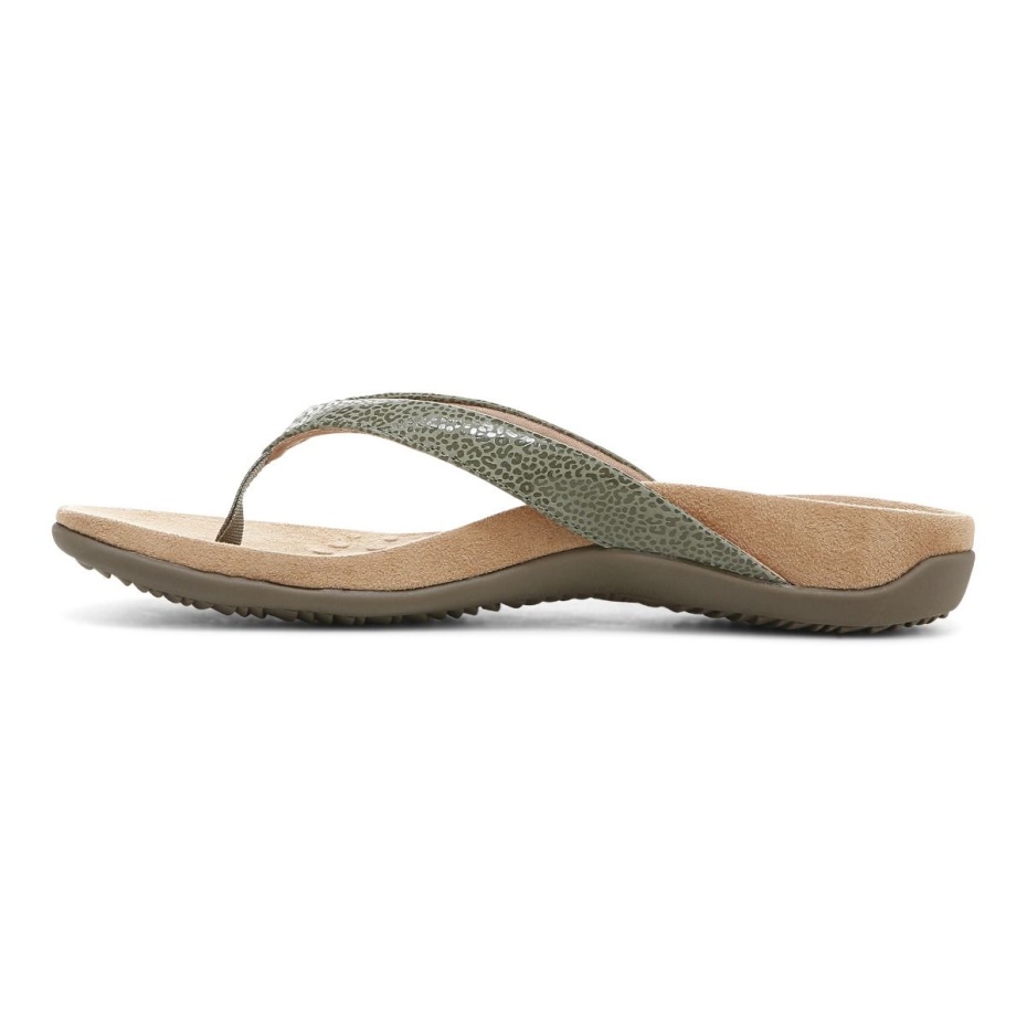Verde Militar Dillon Toe Post Sandalia Vionic