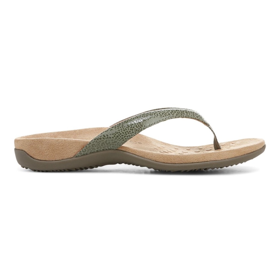 Verde Militar Dillon Toe Post Sandalia Vionic