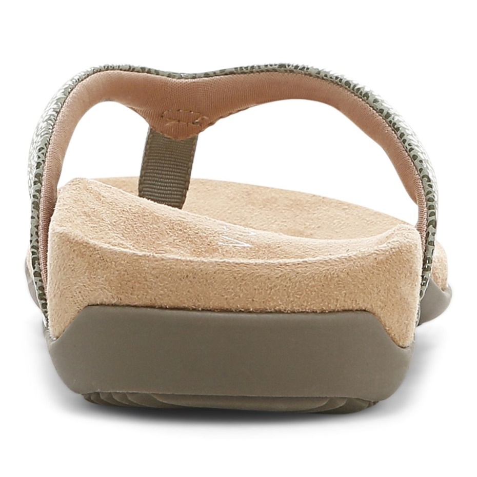 Verde Militar Dillon Toe Post Sandalia Vionic