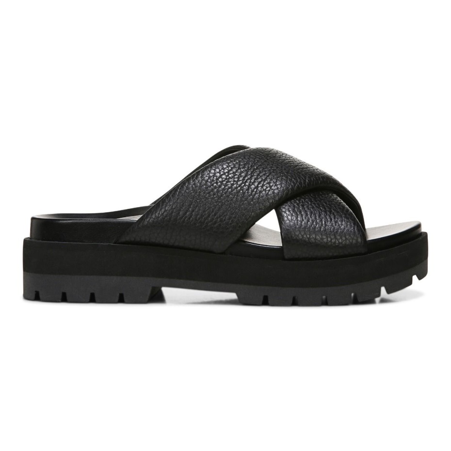 Vesta Flatform Lug Sandalia Vionic Negro