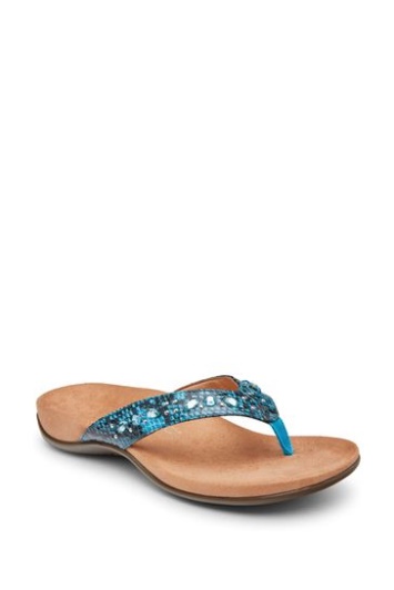Vionic Azul Agua Sandalias Lucia Thong Toe Post