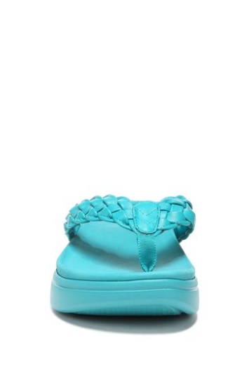 Vionic Blue Kenji Thong Sandalias De Cuña De Moda
