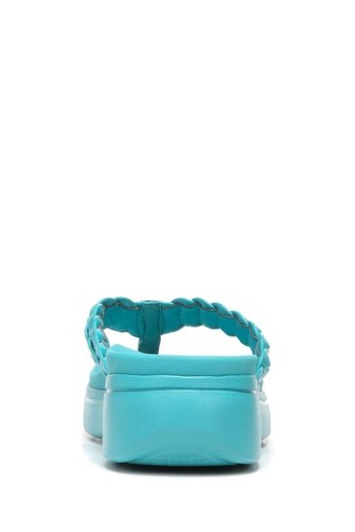 Vionic Blue Kenji Thong Sandalias De Cuña De Moda