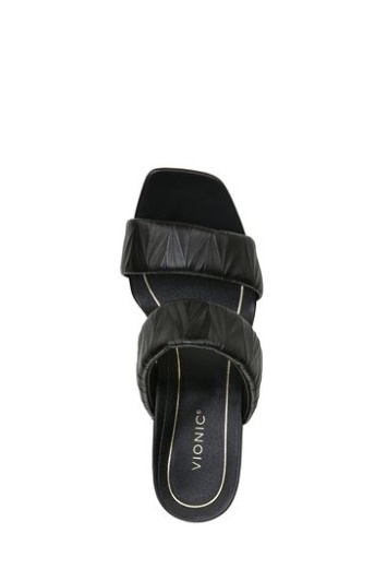 Vionic Emaline Diapositivas Negras De Moda