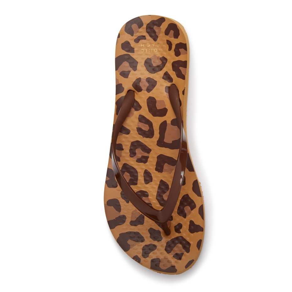 Vionic Noosa Flip Flop Marrón Leopardo