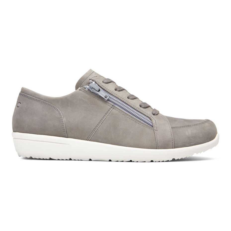 Vionic Nubuck Gris Pizarra Con Cordones Abigail