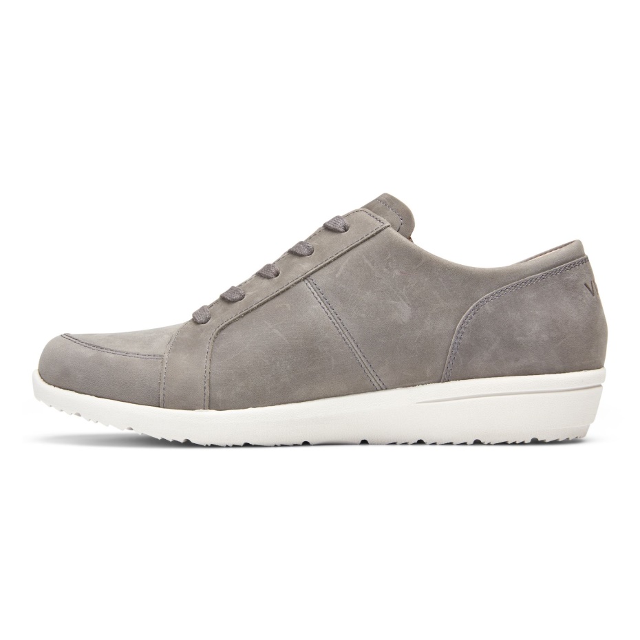 Vionic Nubuck Gris Pizarra Con Cordones Abigail