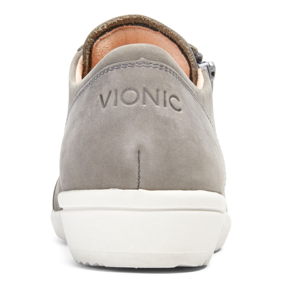 Vionic Nubuck Gris Pizarra Con Cordones Abigail