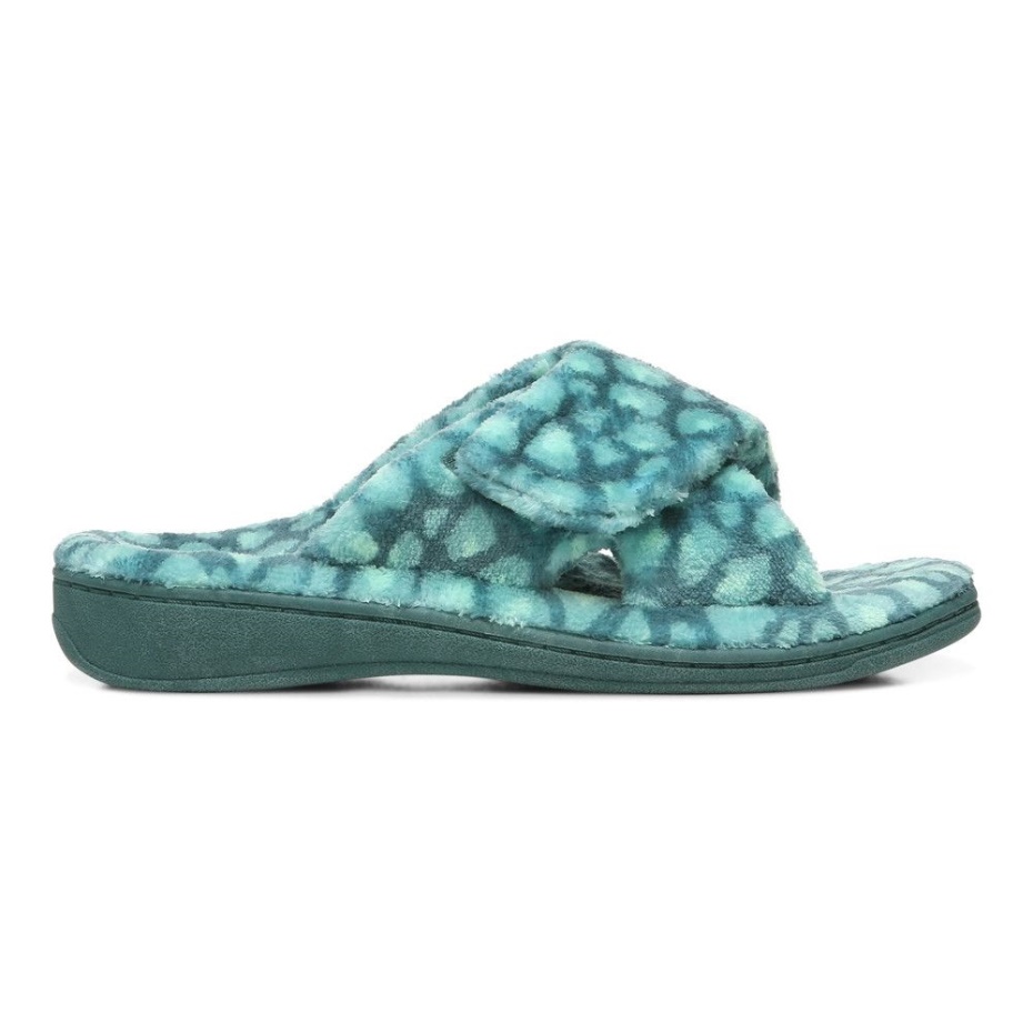 Vionic Relax Zapatilla Ramillete Leopardo Verde