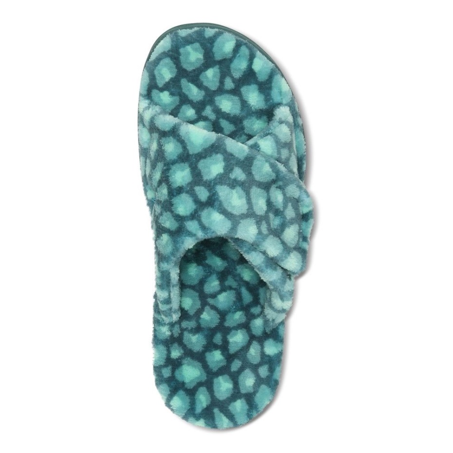 Vionic Relax Zapatilla Ramillete Leopardo Verde