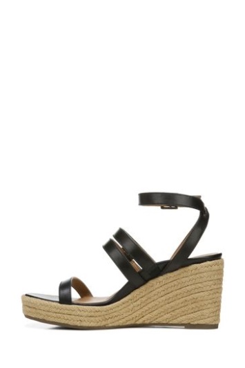 Vionic Sabina Sandalias De Cuero Negro Con Correa En El Tobillo