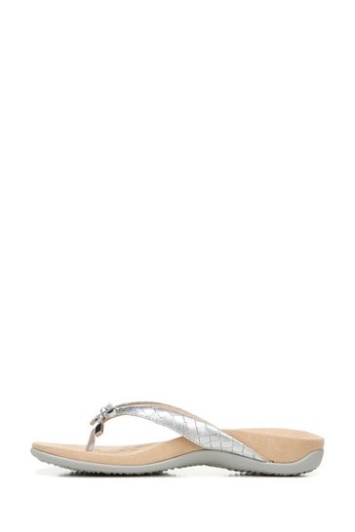 Vionic Sandalias De Cocodrilo De Metal Bella Gris