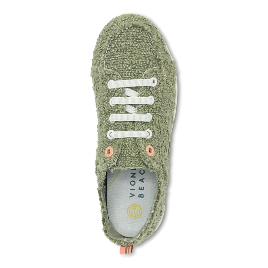 Zapatilla Casual Playa Pismo Boucle Vionic Ejército Verde Boucle