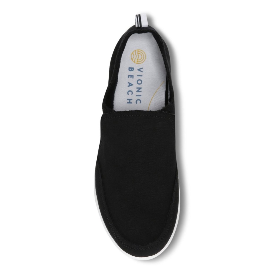 Zapatilla De Lona Negra Vionic Beach Malibu Slip On Lona