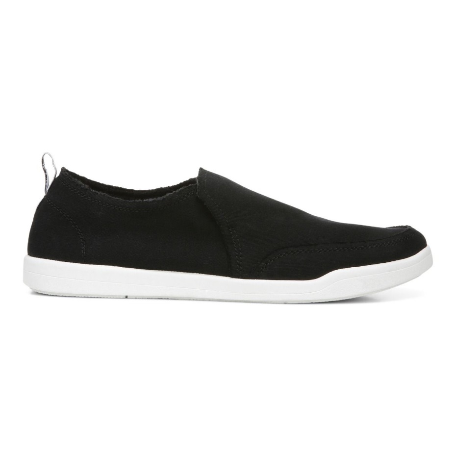 Zapatilla De Lona Negra Vionic Beach Malibu Slip On Lona