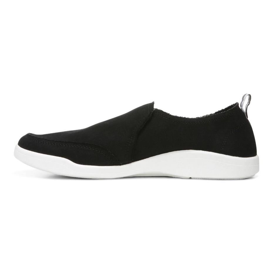 Zapatilla De Lona Negra Vionic Beach Malibu Slip On Lona