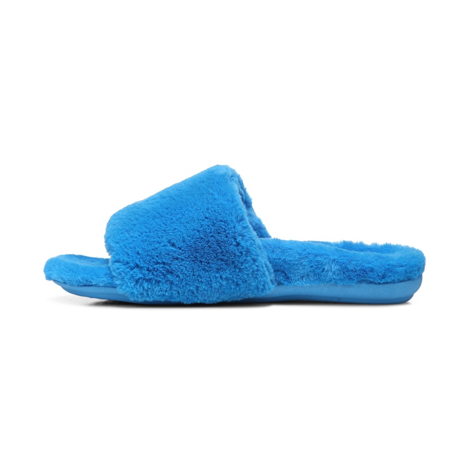 Zapatilla De Peluche Vionic Dream Azul Atómico De Peluche